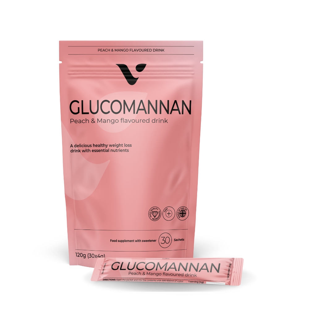 Glucomanano Valentus | Cafeína , Té Verde, Vitamina D3 y Cromo y ácido Fólico | Glucomanano Sin Gluten